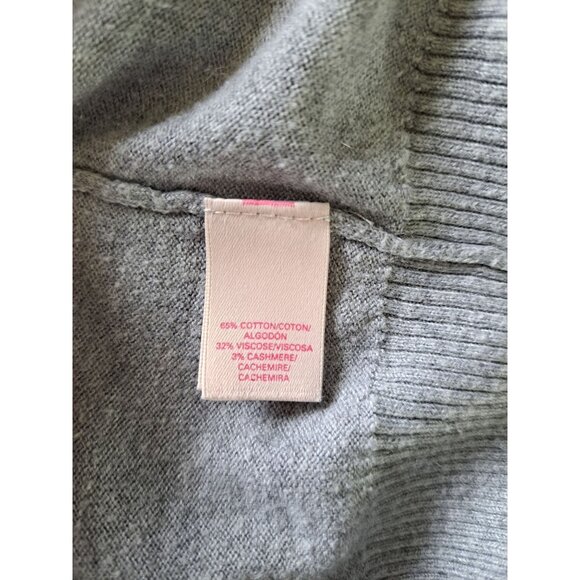 Victorias Secret Cashmere Bld Gray Off Shoulder Ribbed Knit Oversized Sweater M - Picture 7 of 9